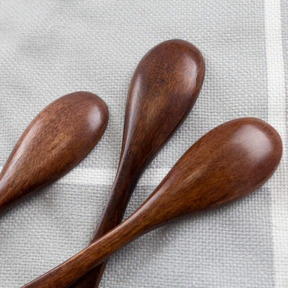 12PCS 5 inches Mini Wooden Salt Spoons Tasting Spoon Wooden Soup Spoon - Picture 11 of 15